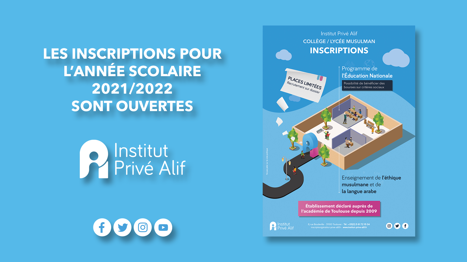 Inscription 2021/2022 - Institut Privé Alif Toulouse