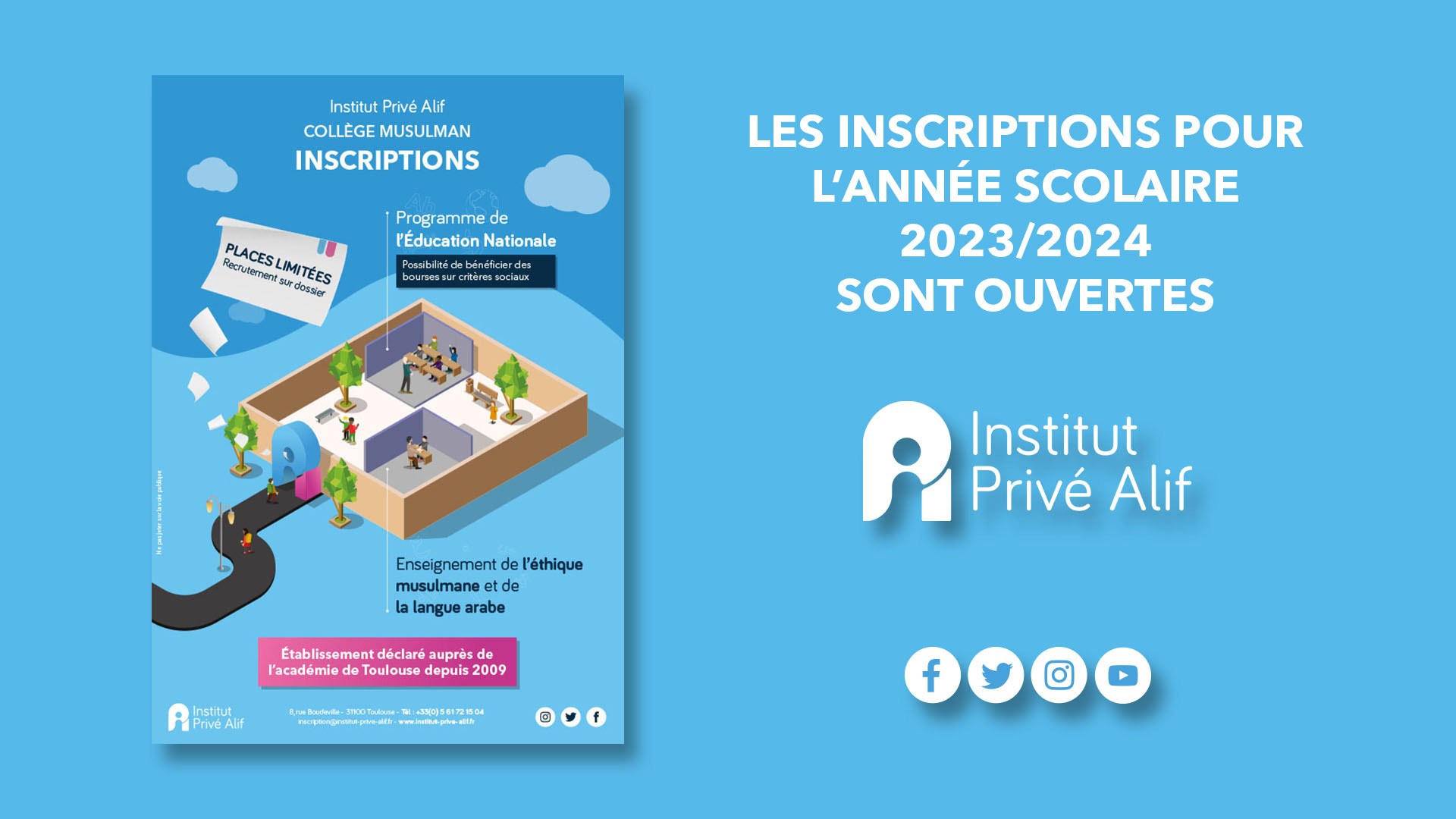 Inscription 2023/2024 - Institut Privé Alif Toulouse